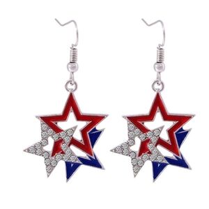 Star-Shaped Red, White, & Blue Earrings